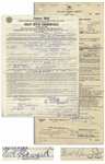 Two June 1960 Contracts Signed by Moe Howard -- One 8.5 x 11 Signed 3 Stooges / By Moe Howard; Other 8.5 x 17 Signed -- Both Regarding Stooges Performances, Very Good Condition